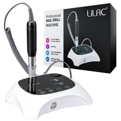 Pila electrica pentru manichiura Lilac - 12 V - 35000 rpm - 32 W - alb negru