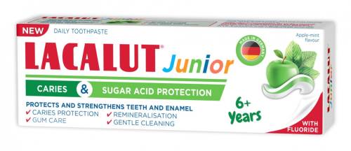 Pasta de dinti cu protectie anticarie si zaharuri - pentru copii 6+ ani - Lacalut Junior