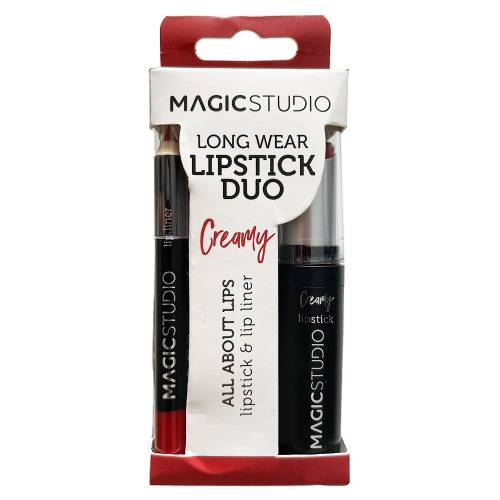 Ruj si creion de buze Magic Studio - Creamy - nr 2 - rosu