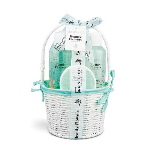 Set cadou femei IDC INSTITUTE BEAUTY FLOWERS BASKET 4PCS - seturi cosmetice cadou - set cadou dama primavara-vara