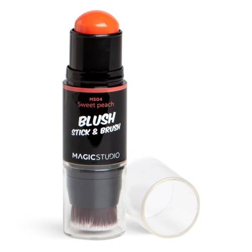 Blush cu pensula Magic Studio Shaky Blush Stick & Brush - sweet peach