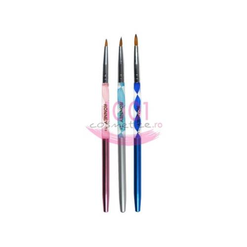 Ronney professional set 3 pensule pentru manichiura acryl rn 00453