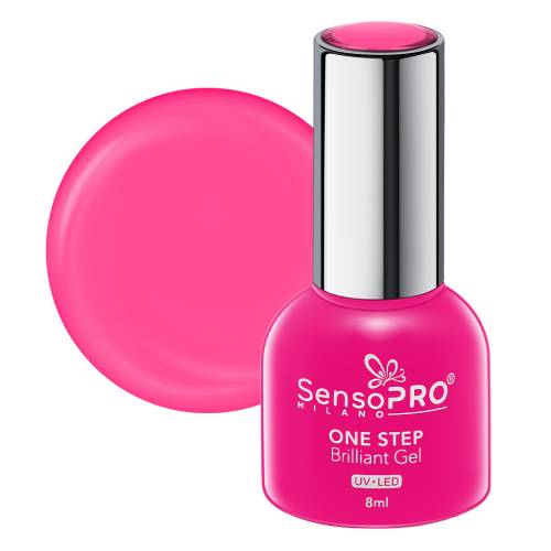 Oja Semipermanenta One Step Brilliant Gel SensoPRO Milano 8ml - Hot Pink #10
