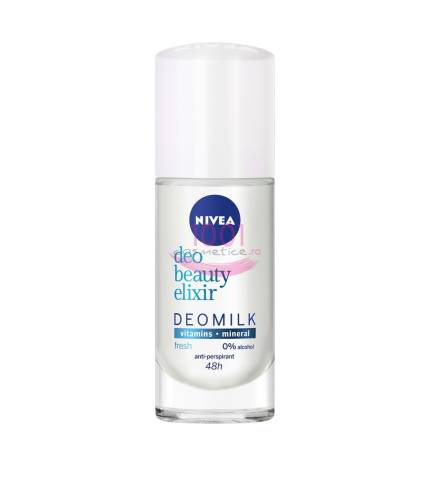 Nivea beauty elixir deomilk fresh 48h anti-perspirant deodorant roll on femei