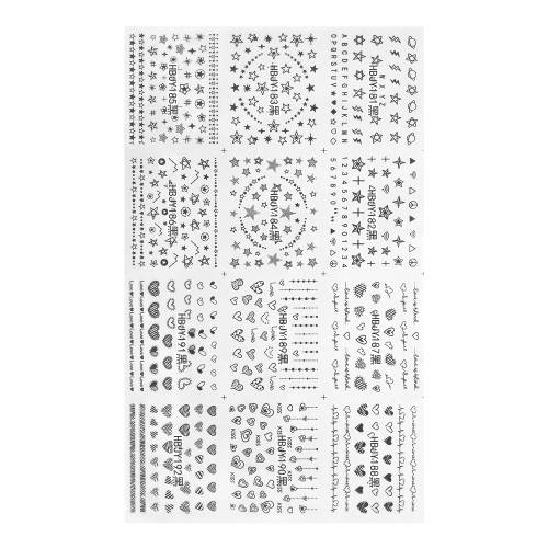 Set stickere A5 pentru decor unghii Lila Rossa - cu linii si forme - 12 buc - hbjy-185-188