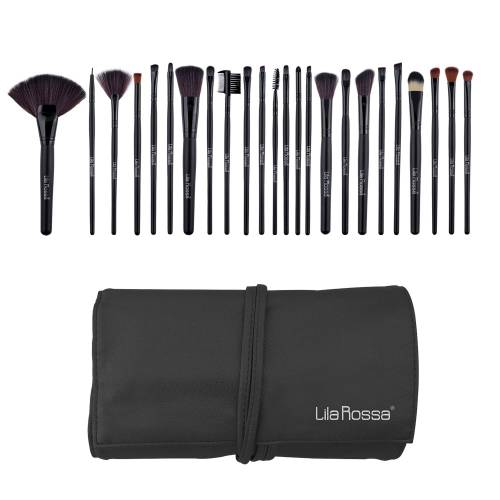Set 24 pensule makeup - Lila Rossa - cu husa neagra